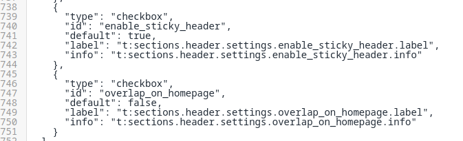 Dawn modified sticky header schema code